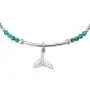 Ocean Serenity Whale Tail Simulated Green Turquoise Inlay .925 Sterling Silver Beads Stretch Bracelet Ocean Serenity Whale Tail Simulated Green Turquoise Inlay .925 Sterling Silver Beads Stretch Bracelet