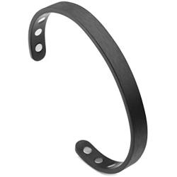 Jovivi Personalized Custom Titanium Magnetic Matte Plain Cuff Bangle Bracelets for Men Women Therapy, 8mm,Gold Plated/Black/Silver/Rose Gold