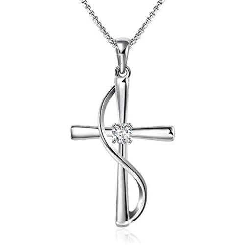 Angelady Faith Hope Love Cross Necklace Jewelry for Women Coming with Gift Box, Christmas Birthday Ladies Jewellery Mothers Day Gifts for Mom, Girlfriend and Her（God in My Heart）