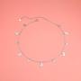 S925 Sterling Silver Celestial Jewelry Crescent Moon and Lucky Star Choker Necklace Disc Chain Statement Short Chain Necklace for Women Girls