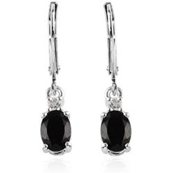 Shop LC Delivering Joy Black Tourmaline Costume Lever Back Earrings 925 Sterling Silver Fashion Prom Jewelry for Women Mothers Day Gifts