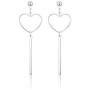 RareLove Silver Plated Alloy Hollow Heart Bar Dangle Stud Piercing Earrings For Women Girls Valentines Gift For Daughter