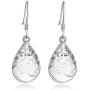 Dangle s925 Silver Teardrop Earrings for Women Girls Teens Vintage Filigree Fashion Women Drop Earrings Charm Gifts