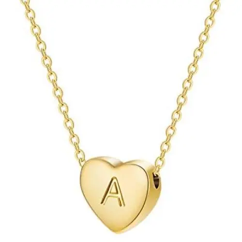Dainty Initial Necklace Letters A to Z 26 Alphabet Heart Pendant Necklace,Valentines Day Gifts for Her, 14K Real Gold Plated Personalized Necklace for Girl Women Dainty Initial Necklace Letters A to Z 26 Alphabet Heart Pendant Necklace,Valentines Day Gifts for Her, 14K Real Gold Plated Personalized Necklace for Girl Women