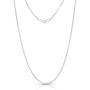 .925 Rhodium Plated Sterling Silver 1mm, 1.5mm, 2mm, 3mm or 3.5mm Franco Chain Necklace