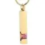 Gold Cremation Jewelry for Ashes Necklace Stainless Steel Crystal Bar Charm Urn Pendants Ashes Cube Memorial Keepsake Jewelry