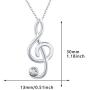 Waysles Music Note Necklace, Opal Pendant Necklace for Women S925 Sterling Silver Treble Clefs Necklace Jewelry Gifts for Music Lover