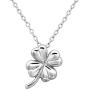 925 Sterling Silver Heart Clover Leaf - Lucky in Love 18'' Necklace for Women, Teen