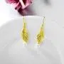 Zoeniya Pearl Drop Earrings with 6mm Freshwater Pearl Long Leaf Dangle Earrings Jewelry Gifts for Women Girls Birthday Anniversary Mothers Day
