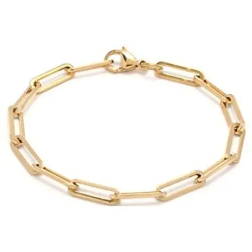 Stonemint 18k Warm Yellow Gold-Plated 4.8mm Paperclip Link Chain Necklace and Bracelet - 6.75''- 24'' Stonemint 18k Warm Yellow Gold-Plated 4.8mm Paperclip Link Chain Necklace and Bracelet - 6.75''- 24''