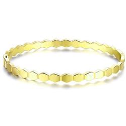 Stainless Steel Rhombus Bangle Bracelet for Women，Dainty Fashion Jewelry Gift for Wife Mom Girlfriend