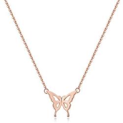 Iefil Initial Butterfly Necklace for Women, 14k Gold Filled Letter Initial Butterfly Pendant Necklace Dainty Butterfly Necklace Butterfly Jewelry Gifts for Women Alphabet A - Z