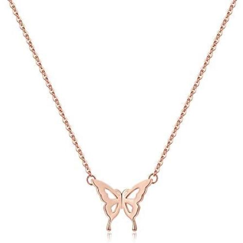 Iefil Initial Butterfly Necklace for Women, 14k Gold Filled Letter Initial Butterfly Pendant Necklace Dainty Butterfly Necklace Butterfly Jewelry Gifts for Women Alphabet A - Z