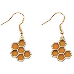 MAOFAED Bee Gift Honeycomb Jewelry Beehive Jewelry Bee Hive Jewelry Honeycomb Hive Hoop Earring