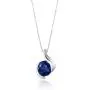 Created Blue Sapphire Pendant Sterling Silver Bezel Set 2.75 Carats Created Blue Sapphire Pendant Sterling Silver Bezel Set 2.75 Carats