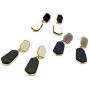 ECCLAVE Figure Acrylic&Leather Gold-plated Bass Hypoallergenic Stud Dangle Earrings for Women