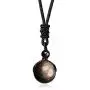 Natural Gold Obsidian Onyx Pendant Rainbow Eyes Beads Lucky Blessing Necklace Natural Gold Obsidian Onyx Pendant Rainbow Eyes Beads Lucky Blessing Necklace