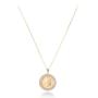 Miabella 18K Gold over Sterling Silver Diamond Accent Genuine Italian 20 Lira Coin Pendant Necklace for Women 18 Inch Chain 925 Medallion Necklace Made in Italy