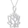 Open Lotus Flower Charm Necklace Pendant in 925 Sterling Silver Jewelry Open Lotus Flower Charm Necklace Pendant in 925 Sterling Silver Jewelry