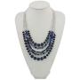 Bocar Long Statement Vintage 5 Layer Stone Acrylic Beads Necklace Women