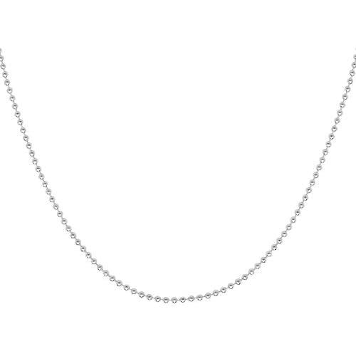 925 Sterling Silver Italian 1.5MM, 2MM Silver Bead Ball Chain Necklace, Sterling Silver Bead Necklace, Silver Ball Necklaces, Italian Bead Necklace, Solid Dog Tag Chain Military Army Necklace