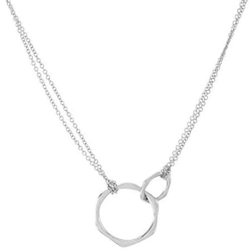 KLKE Personalized Choker Necklaces for Women Jewelry Gold Dainty Double Circle Pendant Necklace Friendship Jewelry Womens Day Gifts Birthday
