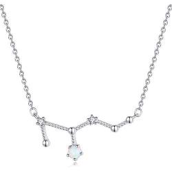 VIKI LYNN 925 Sterling Silver Created Opal Zodiac Necklace