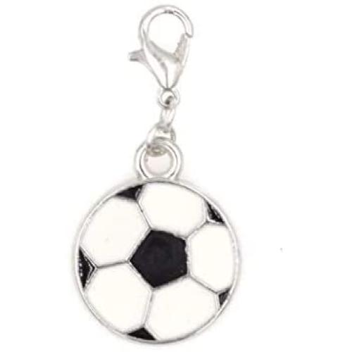 Its All About...You! Enamel Soccer Ball Clip on Charm Perfect for Necklaces and Bracelets 99M