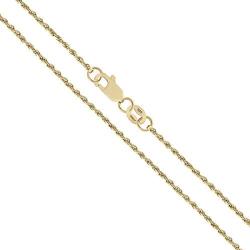 Orostar Sterling Silver 1.3mm Diamond-Cut Gold Plated Rope Chain Necklace Italian - 15-30 Inch