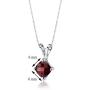 14 Karat White Gold Cushion Cut 1.00 Carats Garnet Pendant