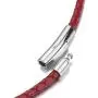 Braided Leather Cord 3MM Chain Necklace Stainless Steel Durable Snap Clasp, Men Women DIY Woven Rope Chain for Pendant Black/Brown/Red/Blue 18-30inch