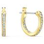 SWAROVSKI Womens Symbolic Lotus Pierced Earrings, Green, Gold-tone plated