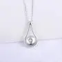 Fookduoduo Sterling Silver Teardrop Urn Necklaces for Ashes Memorial Ash Jewelry Cremation Eternity Urn Pendant Necklace for Women