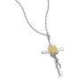 DIOFRG Sunflower Cross Necklace Sterling Silver Dainty Sunshine Pendant for Women Mom Christmas Valentines Day Anniversary Wife Friend Flower Teen Girl Gifts Jewelry