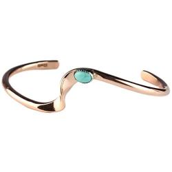Tskies Copper Bracelet for Women Authentic Inlaid Turquoise Stone Native American Made Jewelry