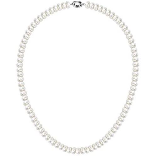 Mints Freshwater Cultured Pearl Strands Necklace Sterling Silver Fine Jewelry for Women 16''-20'', 6.5-8.5mm