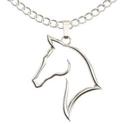 Happy Kisses Horse Necklace – Horse Gift for Horseback Riders – Cute Outline Pendant for Women & Girls - Sweet Message Card