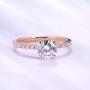 HAFEEZ CENTER 14K Solid Gold Demi Comfort Fit 1ct D-E Color Round Brilliant Cut Moissanite Engagement Ring