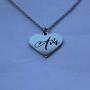Name Necklace for Women and Girls. Silver Color Laser Engraved 1'' Heart Personalized Pendant. 20'' Adjustable Necklace. Perfect Present for Your Girlfriend. Best Gift idea for Your Daughter