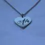 Name Necklace for Women and Girls. Silver Color Laser Engraved 1'' Heart Personalized Pendant. 20'' Adjustable Necklace. Perfect Present for Your Girlfriend. Best Gift idea for Your Daughter
