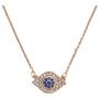 Dainty Evil Eye Necklace Gold Plated Cubic Zirconia Turquoise Evil Eye Pendant Necklace Boho Protection Blue Eye Love Heart Crystal Minimalist Simple Adjustable Chain Necklace Jewelry Gift for Women