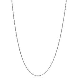 Sterling Silver 1.5mm Singapore Rope Chain Necklace, Choice of Colors and Size from 14'' to 36''