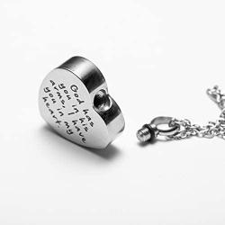 Joycuff Memorial Necklace for Women Urn Necklace for Ashes Heart 12 Colors Birthstone Cremation Ashes Keepsake with Angel Wing, God has You in his arms, Sympathy Gifts in Memory of Loss of Loved One