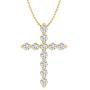 0.15 Carat to 1/4 Carat Diamond Cross Pendant Necklace in 10K Yellow Gold (Silver Chain Included)