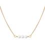Pearl Necklace for Women | Dainty Necklaces for Women with Three White Pearl Pendant, 14k Gold Dipped | Elegant Pearl Necklace Choker | 14k Dipped Gold Necklace for Women | June Birthstone Necklace