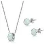 Sterling Silver Genuine or Synthetic Gemstone 5mm Round Bezel Dainty Choker Necklace & Stud Earrings Set Sterling Silver Genuine or Synthetic Gemstone 5mm Round Bezel Dainty Choker Necklace & Stud Earrings Set