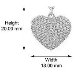 Vanbelle Sterling Silver Jewelry Studded Heart Necklace with Cubic Zirconia Stones and Rhodium Plated for Women and Girls