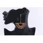 Tiande Fashion Wood Dangle Earrings Fan-Shaped Bamboo Needle Earrings Bohemian Personality Jewelry for Women Girls Mothers Day Gift