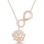 AFFY 14K Gold Over Sterling Silver Infinity with Lotus Flower Pendant Necklace
