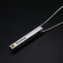 Mainbead Personalized Custom Vertical Bar Necklace with Birthstones Long Birthstone Necklaces Custom Engrave Nameplate